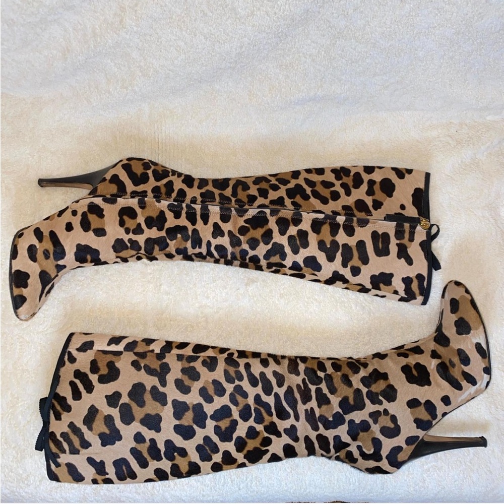 Y2K HTF Rare Blumarine Leopard Print Pony Hair Stiletto Boots - Picture 2 of 6